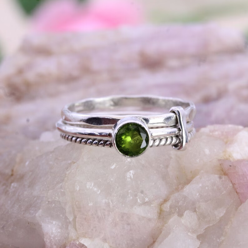 Peridot Ring 925 Sterling Silver Band &Statement Ring Handmade Ring All size