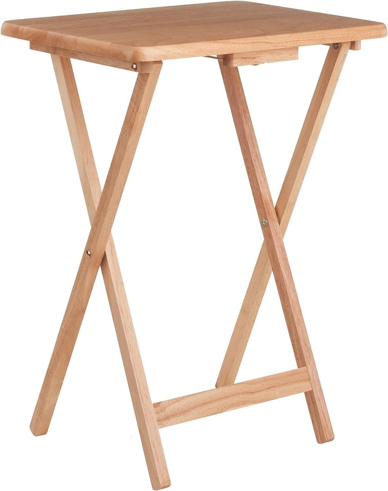 Compact & Stylish 2-Piece Folding Snack Tables - Easy Storage Solution