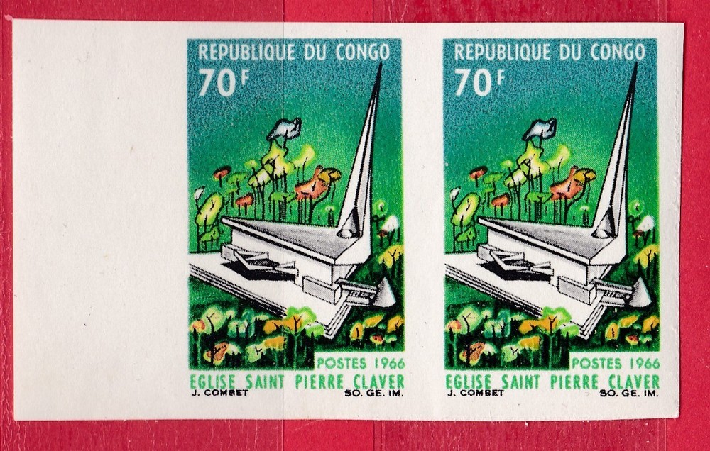 Congo, St Peter Architectural church 1966. Imperf.  MNH.