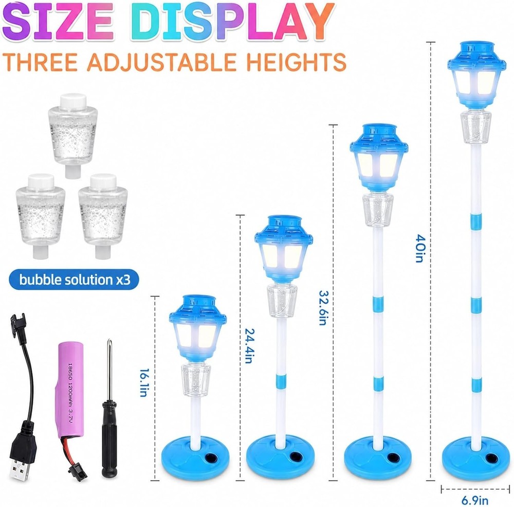 Bubble Stand Machine with Lights and Music,Automatic Bubble Blower Maker