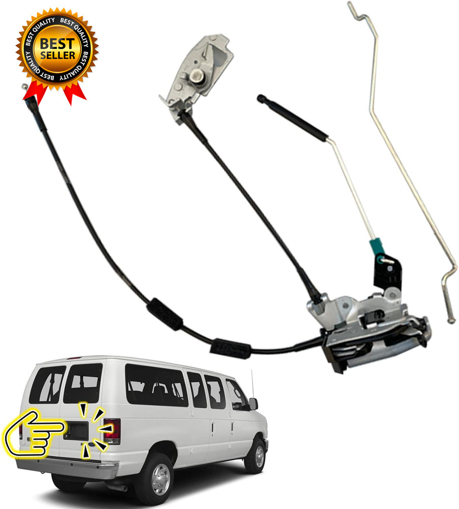 Door Latch Assembly W/Cable&Rod Compatible for Ford E150 E250 E350 Rear Right