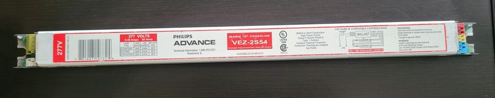 Philips Advance VEZ-2S54 mark 10 Powerline dimmable Programmed 277v