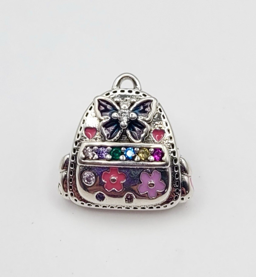 925 Sterling Silver Backpack Charm Pendant