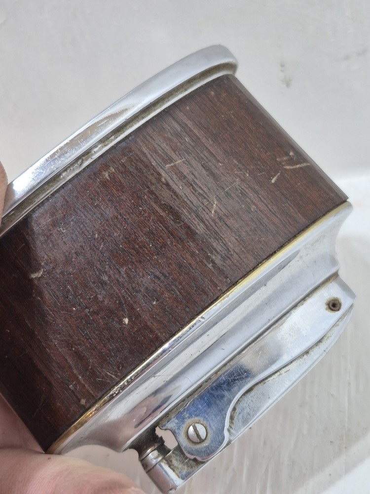 Vintage Ronson Senator Model Cigar Table Lighter Wood Grain Untested AS IS