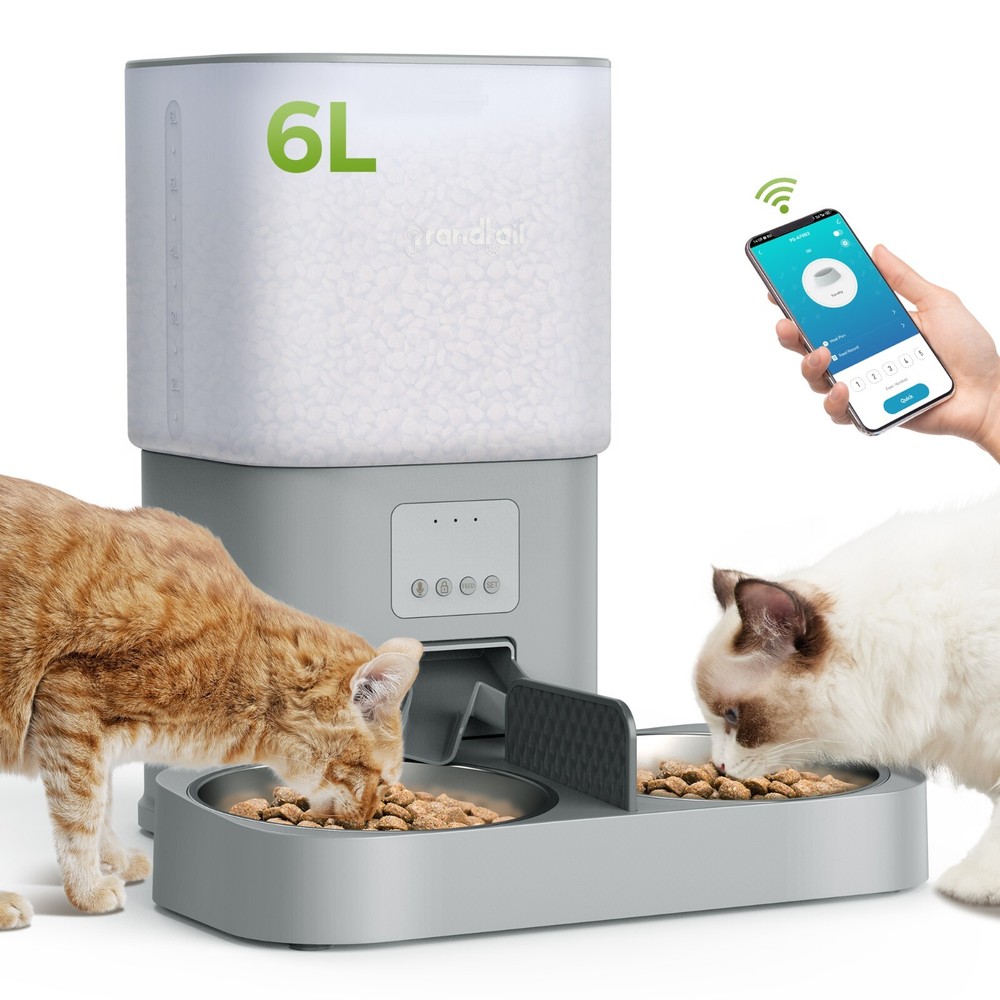 Multiple Pets Cat Litter Box Robot Two-Hole Automatic feeder Smart APP Control