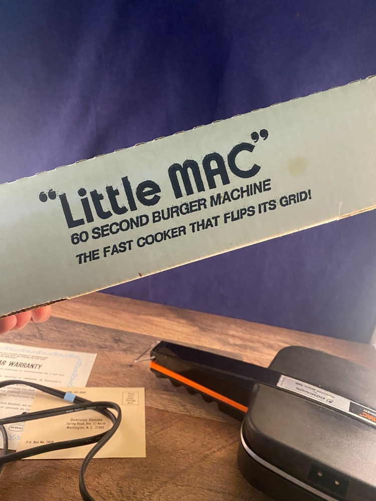 Vintage HAMILTON BEACH "Little MAC" 60 Second Burger Machine