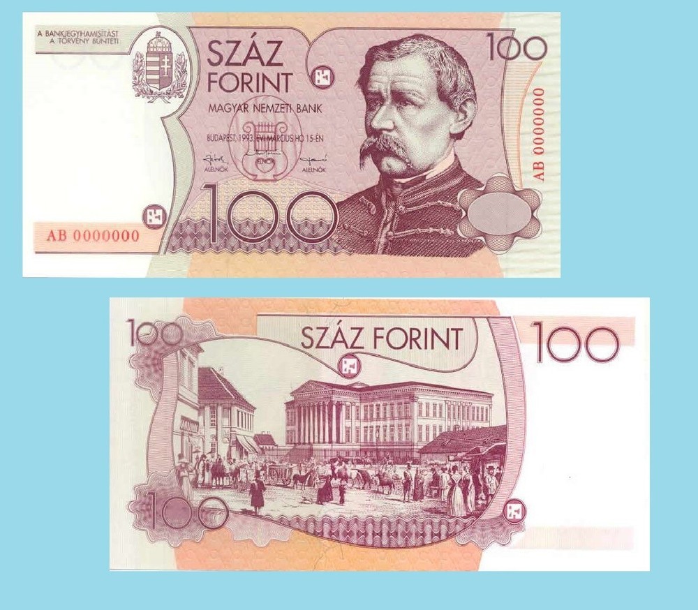Hungary 100 FORINT 1993 -+--- Copy