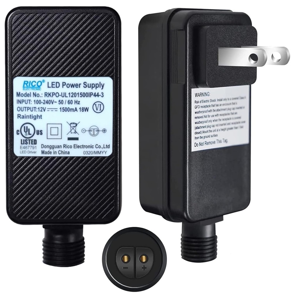 1 Pack 12V 1A Class 2 Power Supply LED Transformer Replacement for String Lights