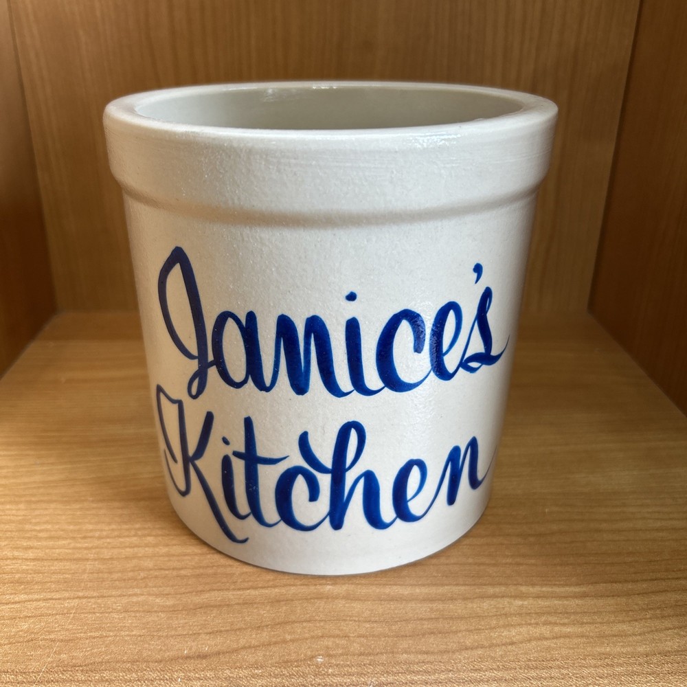 “Janice’s Kitchen” Stoneware Utensil Holder