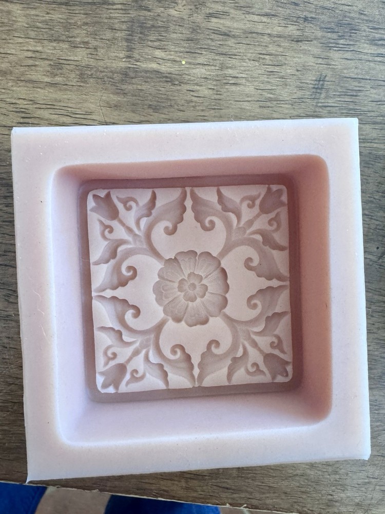 Decorative Silicone Molds, set of 2, Square & Rectangular, Floral & Scroll