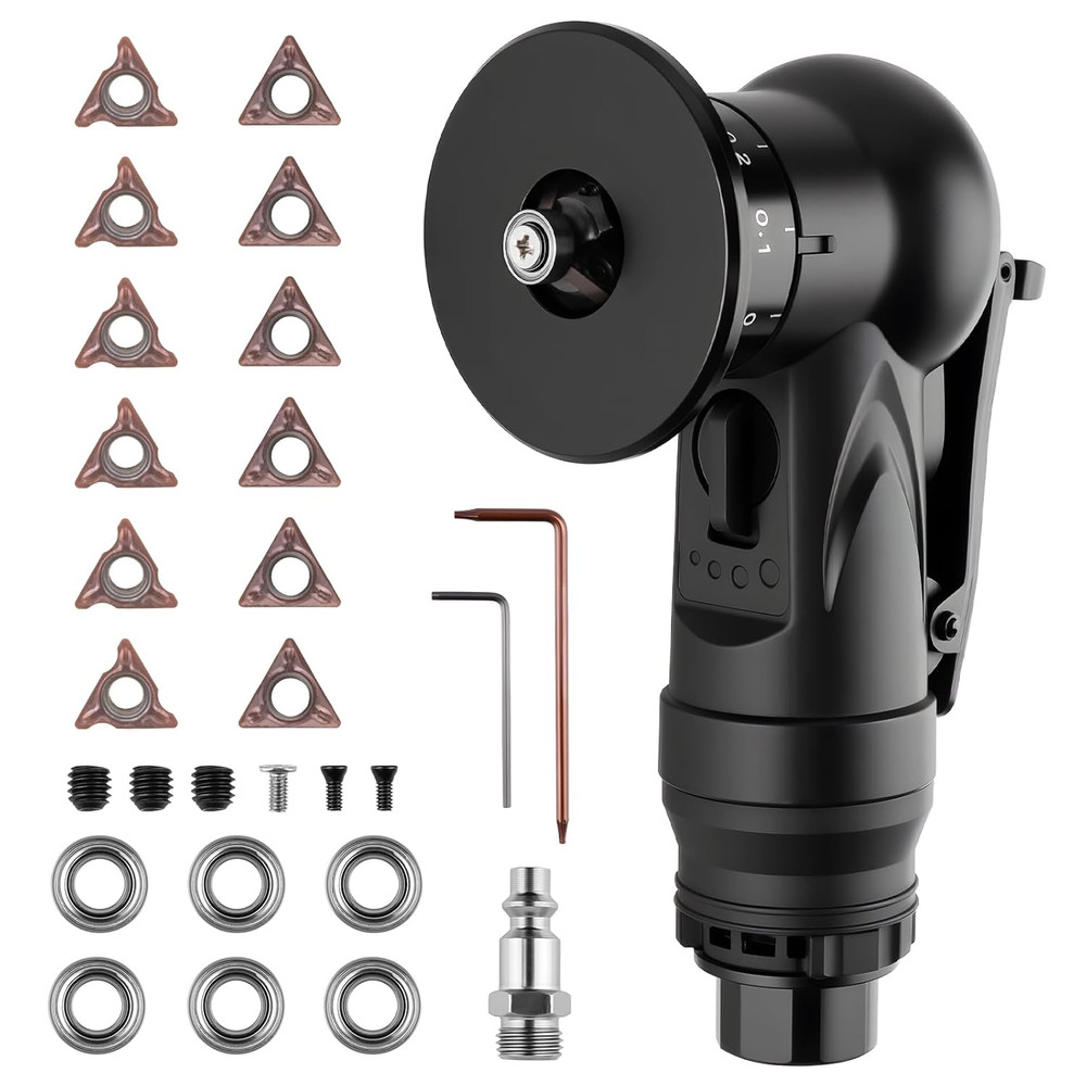 Pneumatic Chamfering Tool, Chamfer Tool with 6 C-Angle & 6 R-Angle Blades, Upgra