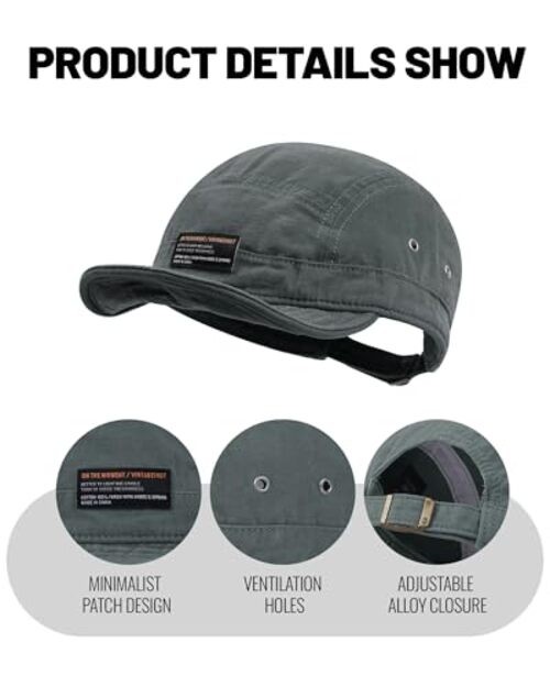 Short Brim Baseball Cap 5 Panel Hat Soft Short Bill One Size Dy09-green