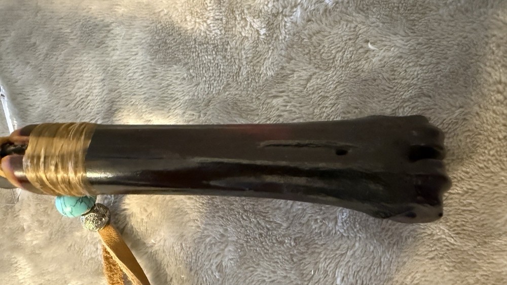 Handmade 6” Obsidian/Mahogany Obsidian Bone Handled Fixed Blade Knife