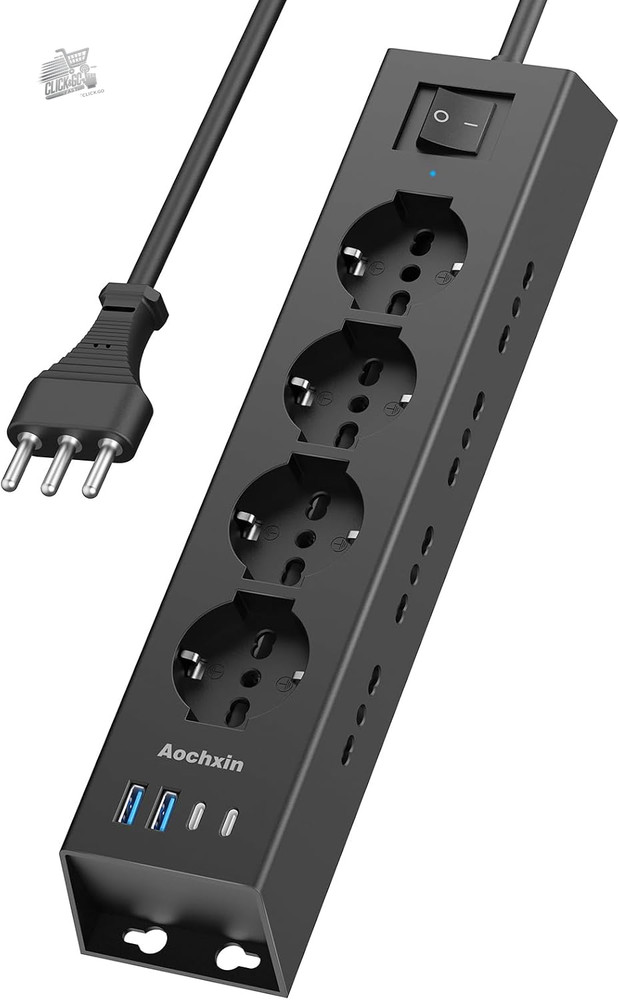 Electrical Multi-Outlet Angle Socket With 2 USB-A, 2 USB-C & 12 Sockets, Slipper Co