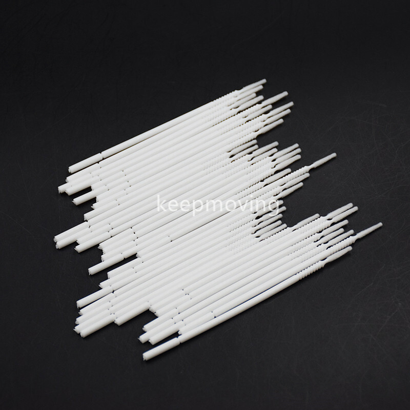 100Pc Dental Long Cylinder White Disposable Micro Brush Bendable Applicator Tips