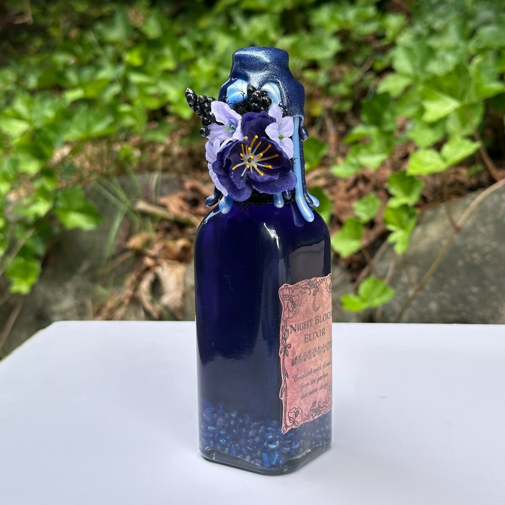 Night Bloom Elixir Decorative Color Changing Potion Bottle Fantasy Decor
