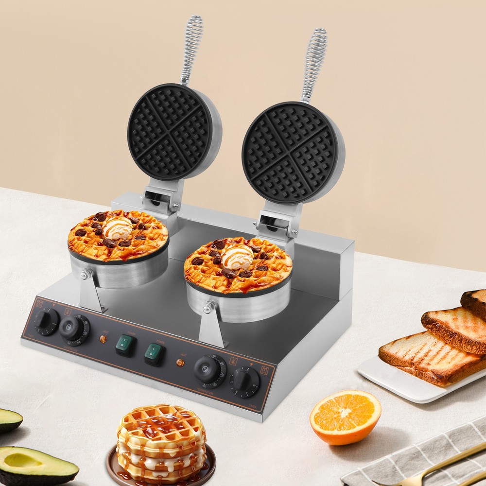 110V Tabletop Waffle Maker Electric Waffle Maker Electric Waffle Machine Silver