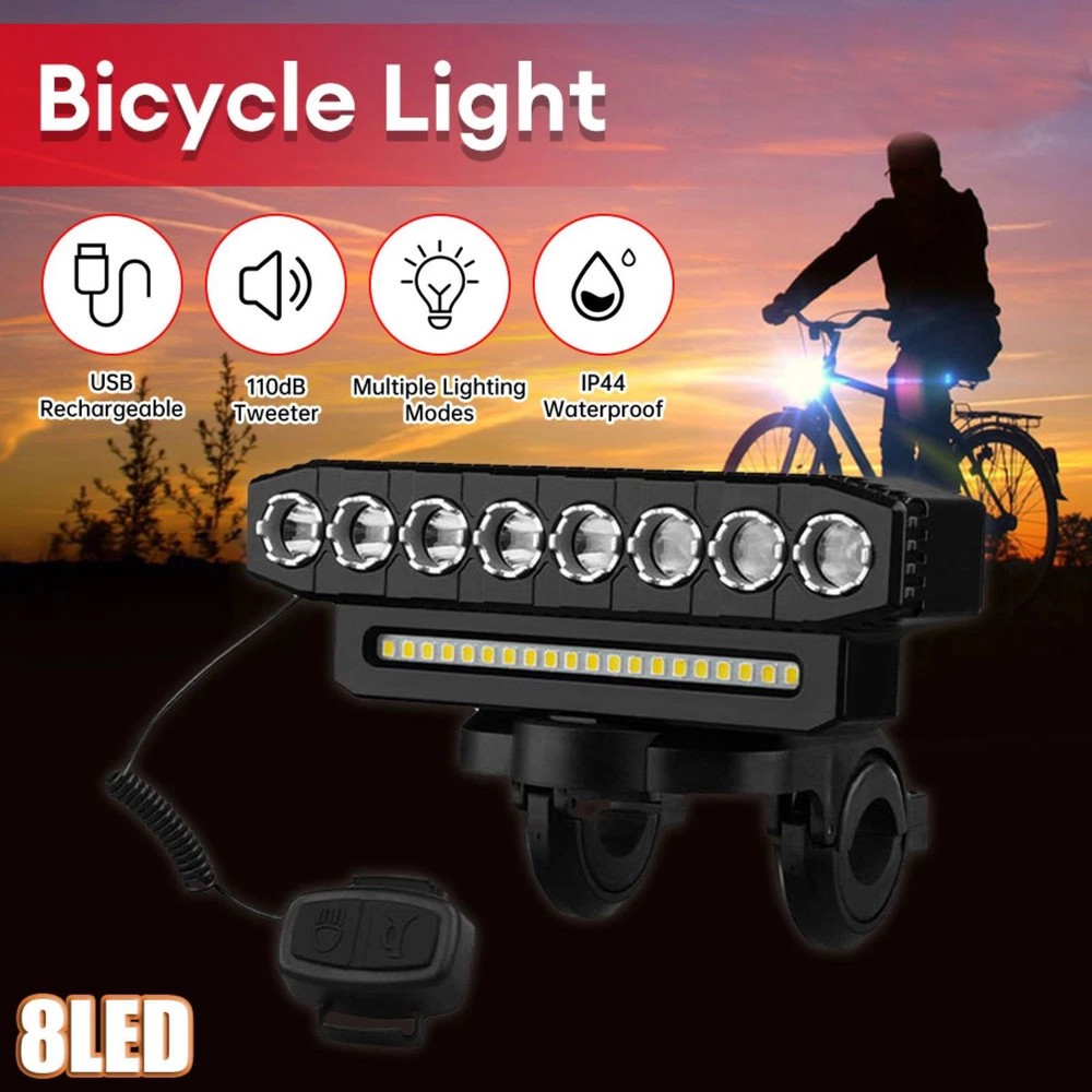Bicycle Front Headlight Super Bright LED Bike Light Support 6 Lighting Mode