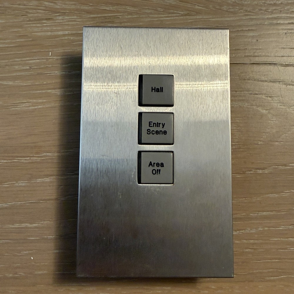 Vantage Light Control 3 Button Keypad Square Touch Nickel Trim and Faceplate