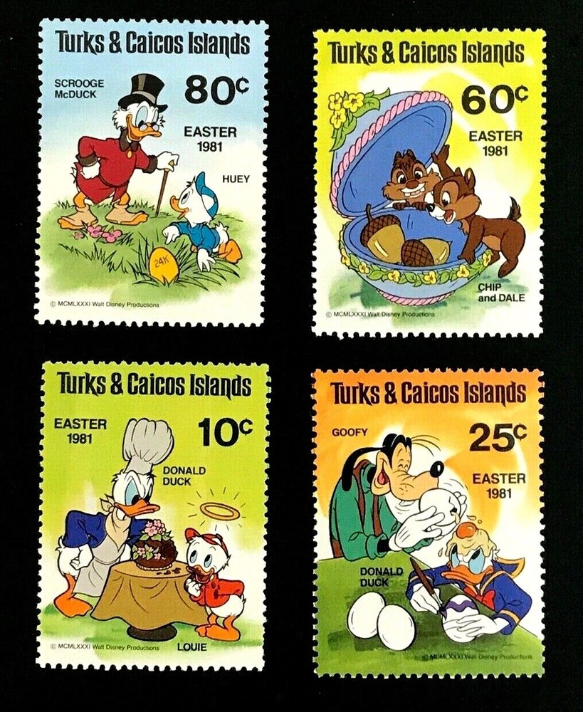 Disney - Turks & Caicos Easter '81 (4) MNH
