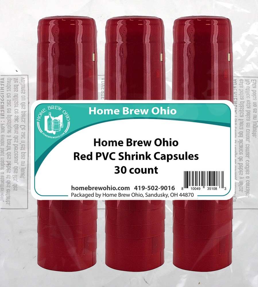 Home Brew Ohio Red PVC Shrink Capsules 30 count