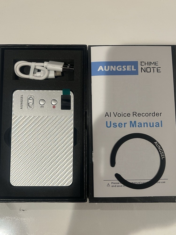 AUNGSEL Chime Note AI Voice Recorder 64GB Flash Memory Wireless Charging USB