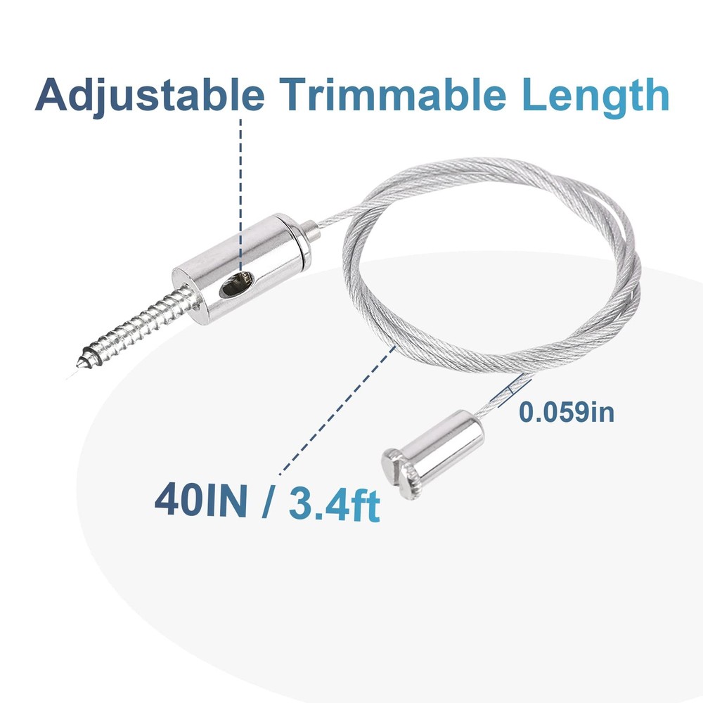 Adjustable Light Suspension Kit 8 PCS Hardware 3.4 Ft Cable LED Panel 11 lbs