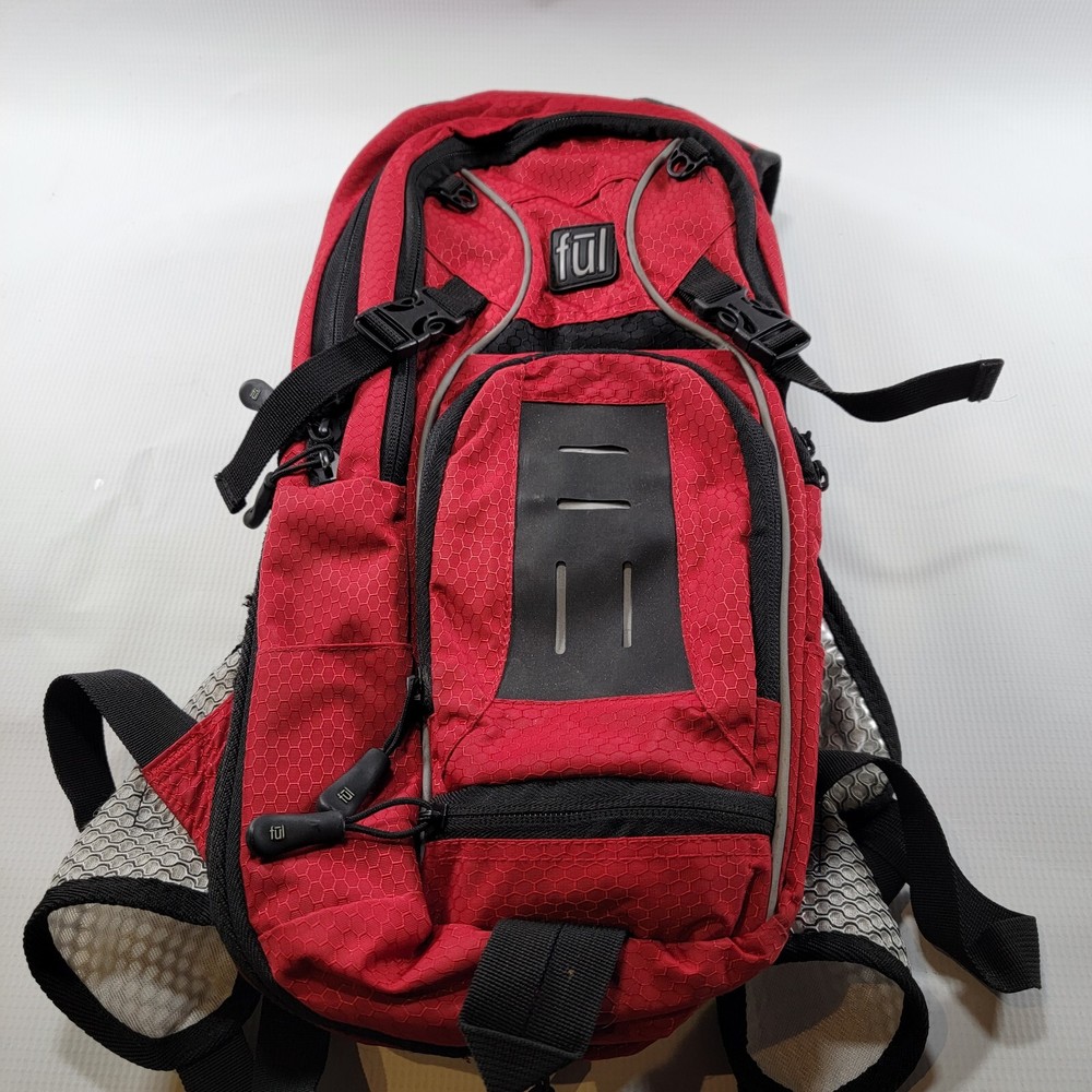 Ful Hydration Backpack Red Black Hiking Pack No Bladder Outdoor