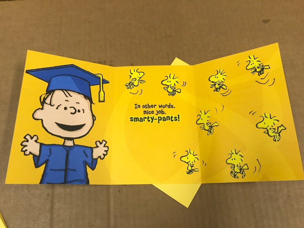 New Hallmark Peanuts Graduation Card With Envelope