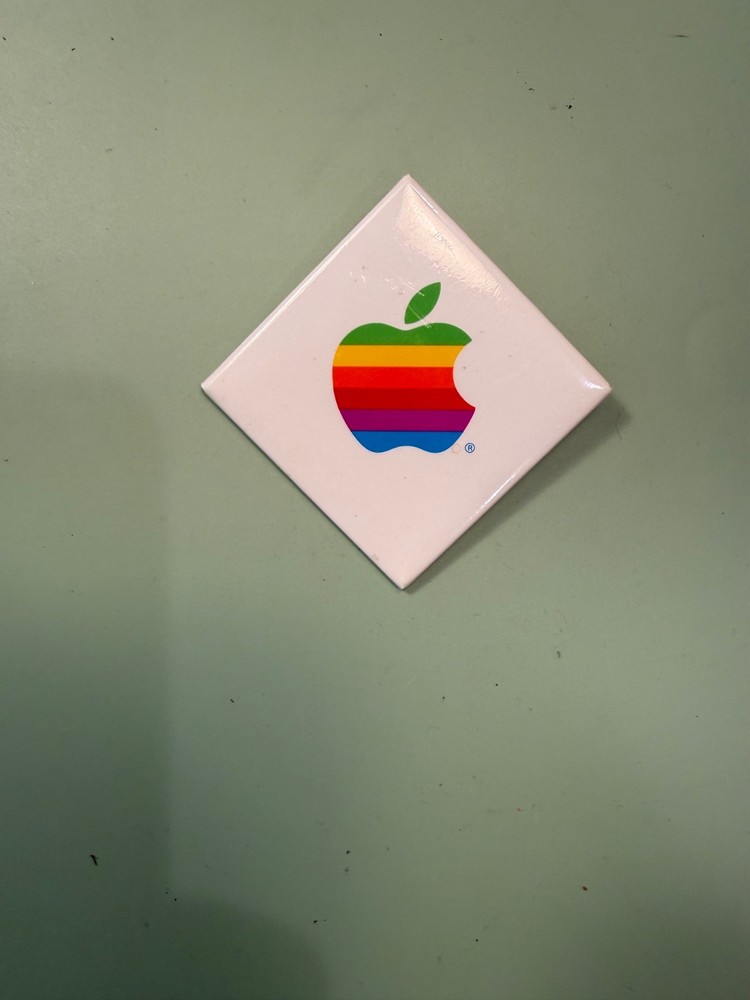 Vintage Apple Computer Button Rainbow Logo