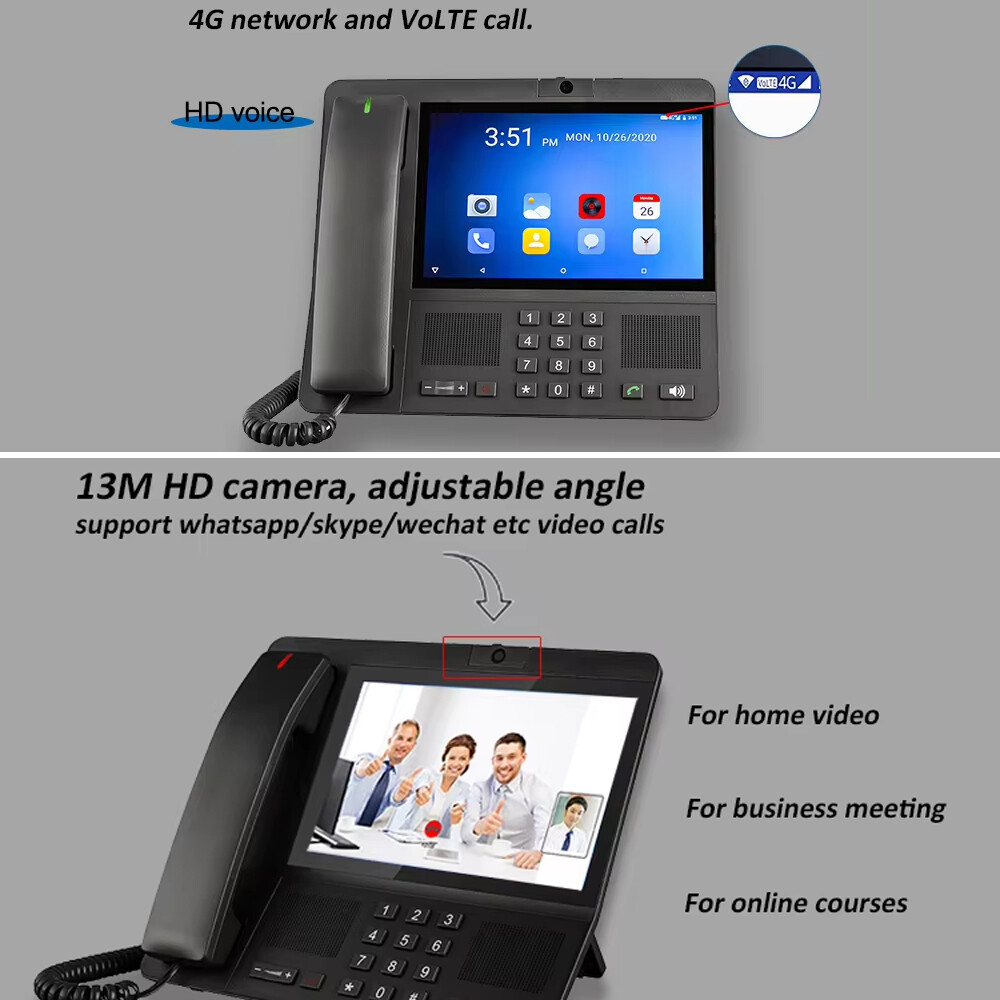 4G LTE Touch Screen Desktop Office Phone Wireless SIM Card Desk Telephone