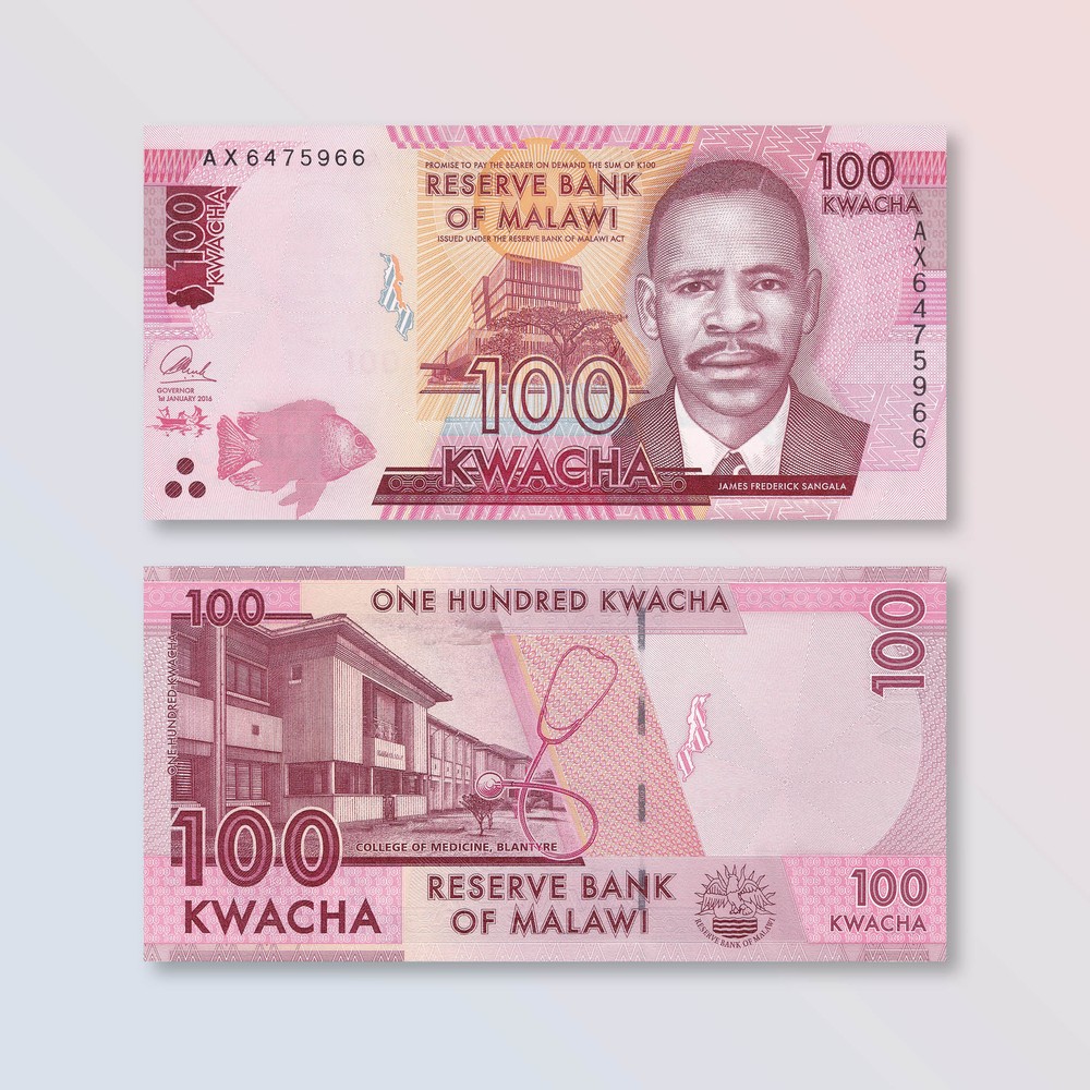Malawi 100 Kwacha, 2016, B159b, P65b, UNC