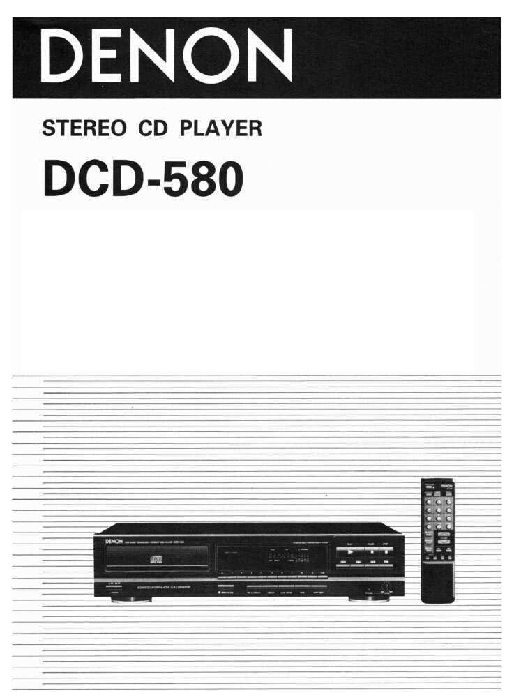 Denon DCD-580 CD Player Owners Manual