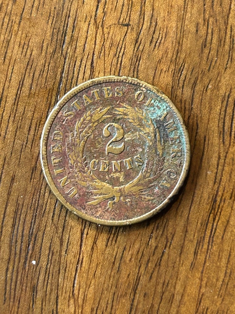 1864 Two Cent Piece F Detail