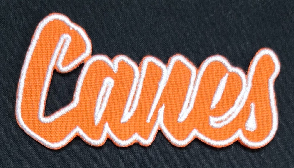 Miami Canes Text Embroidered Applique Iron On Patch Various Sizes Customize