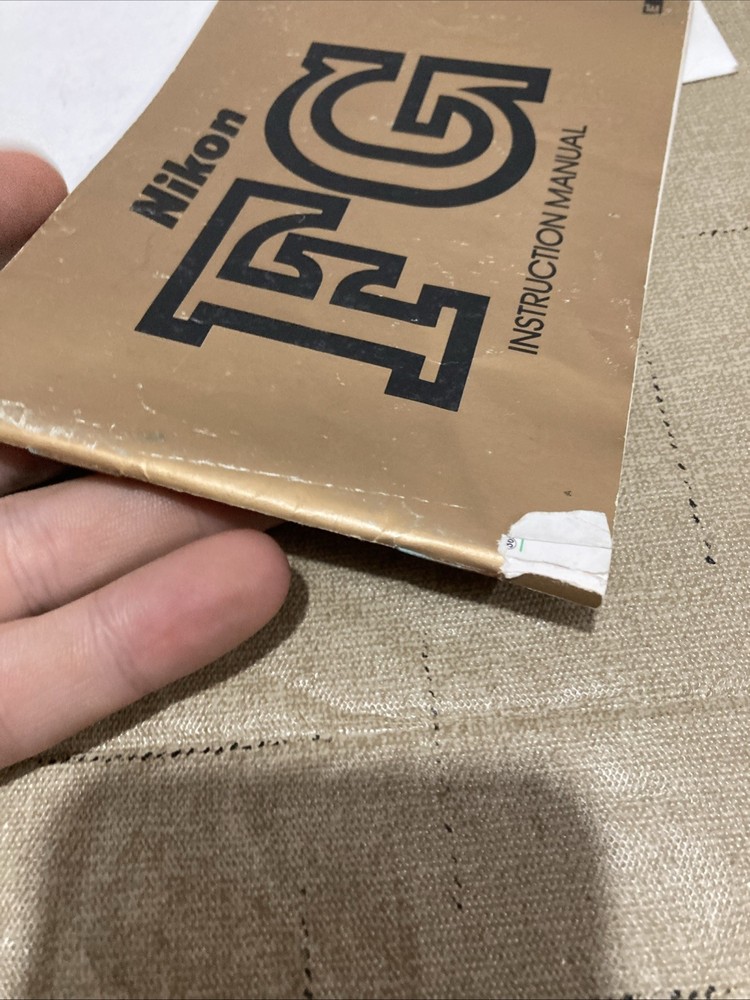 Nikon FG Instruction Manual, Original c1982