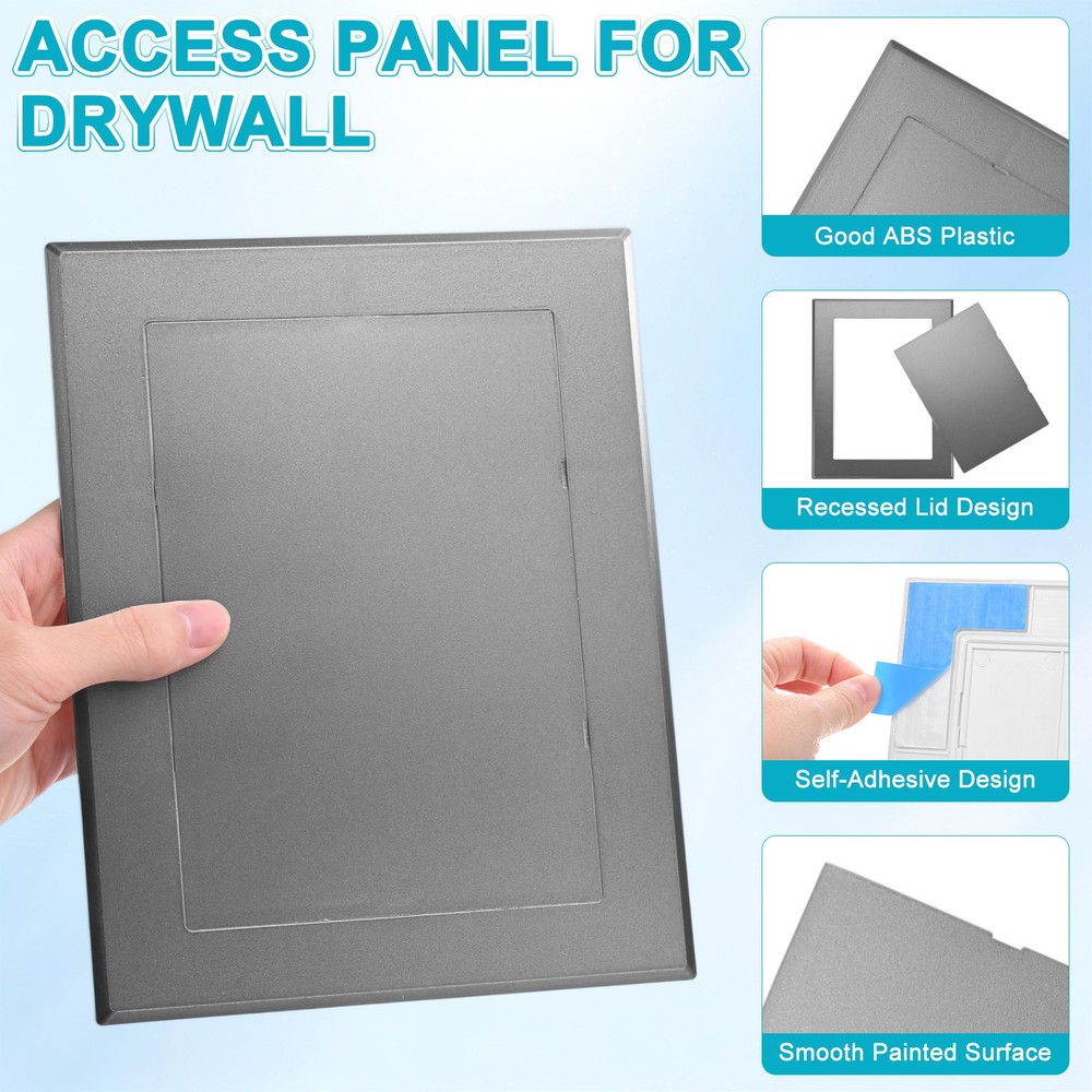 1-Pack Access Panel for Drywall, 7x5" Plastic Removable [Grey, Rectangle]