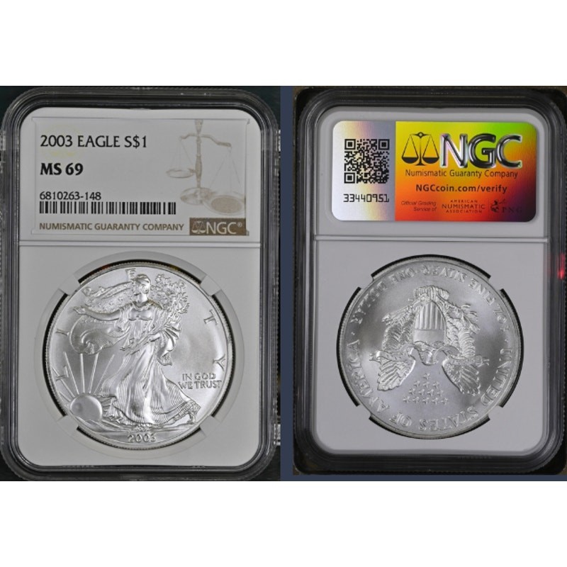 2003 ~ 1oz Silver Eagle ~ NGC MS9