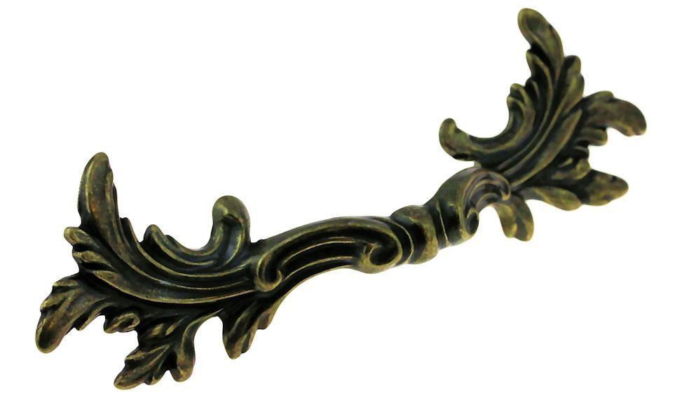 3" French Provincial Leaf Pull Antique Brass