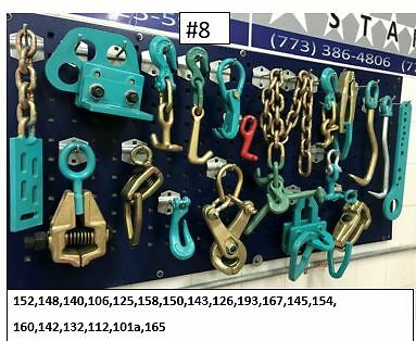 19 PIECE CLAMPS AND TOOL SET PLUS 6 PULLING CHAINS