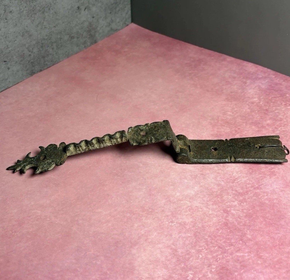 Great 18th Century Blacksmith-Forged Wrought Iron Hinge