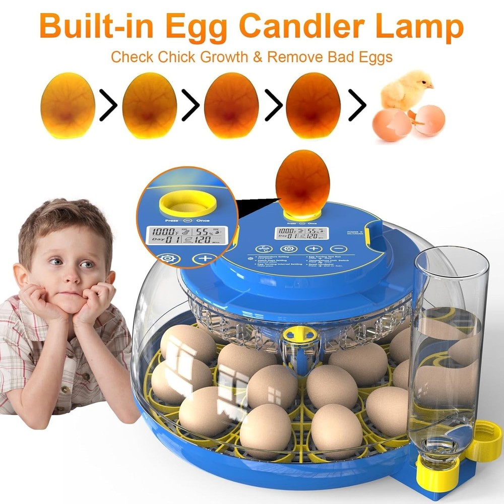 Incubators for Hatching Eggs,12 Egg Incubator with Automatic Egg Turning and ...