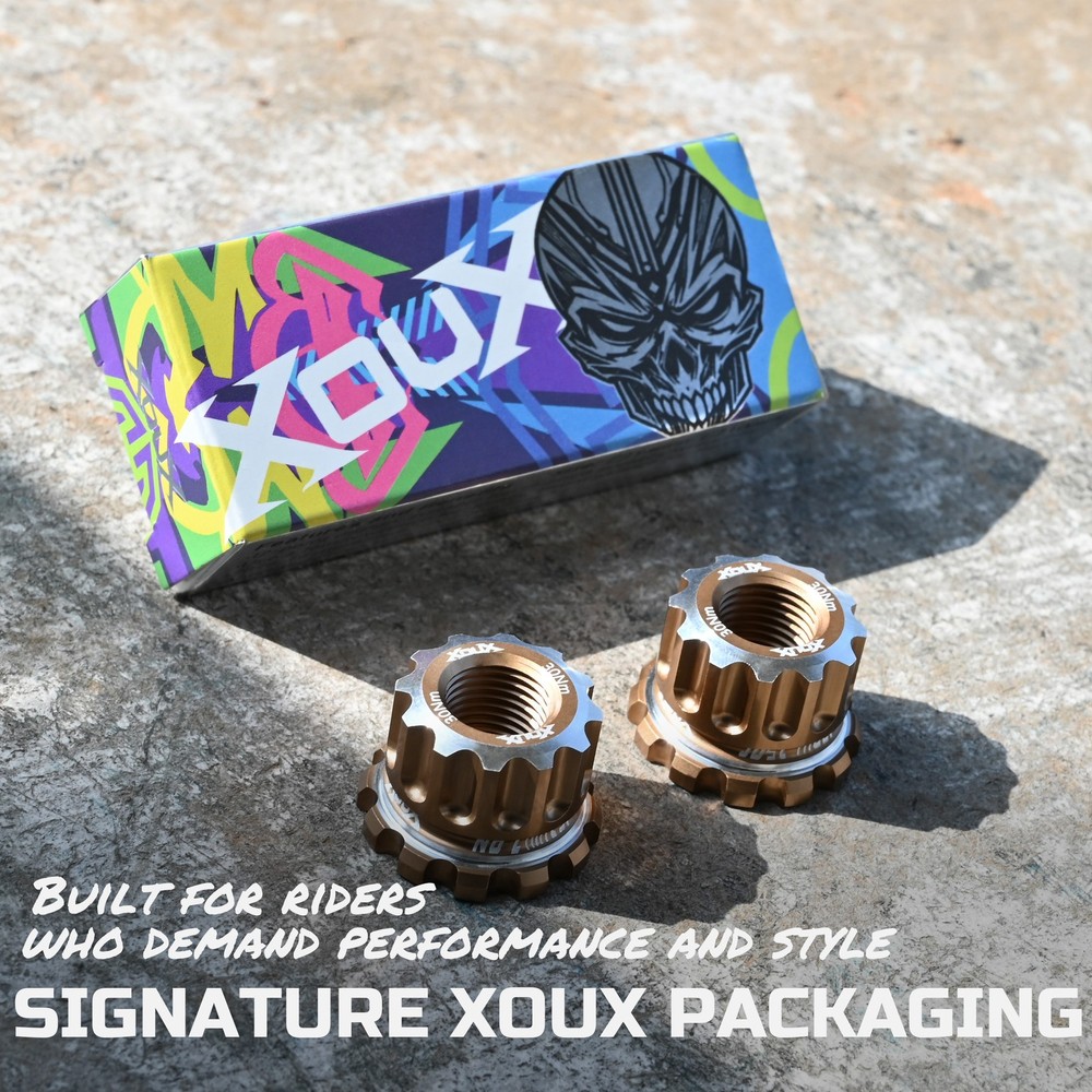 XOUX AX-A BMX Axle Nuts 10MM, Gold