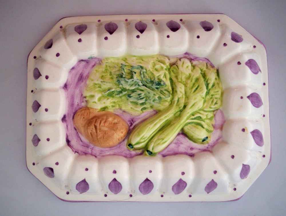 Towe ceramic rectangular vintage retro jello mold wall hanging vegetables