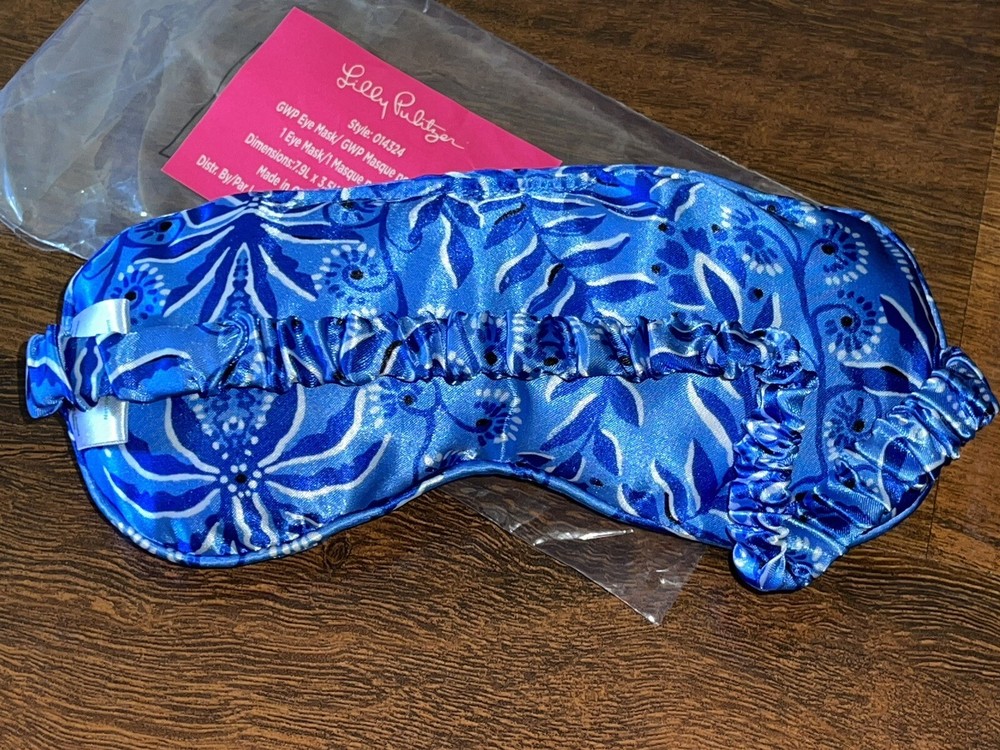 Lilly Pulitzer Abaco Blue HAVE IT BOTH RAYS EYE MASK Soft Sleeping Gift GWP NWT