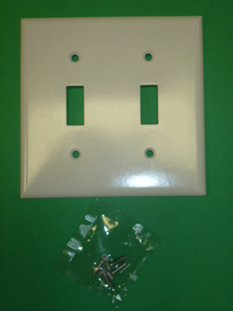 NOS! LOT of (2) EAGLE WHITE DOUBLE SWITCH PLATES