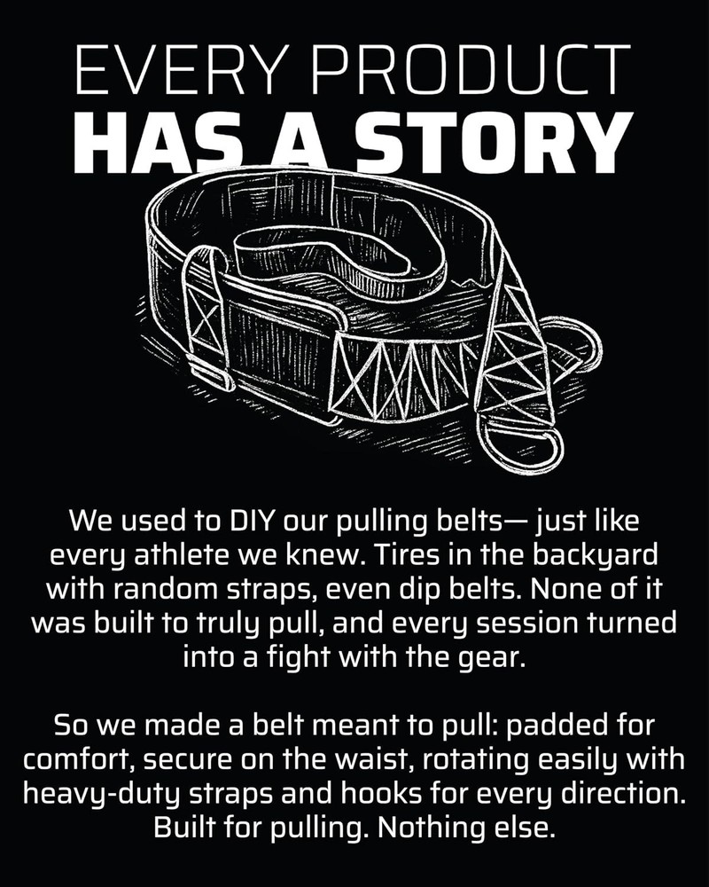 Sled Pulling Belt, Adjustable Closure, 2 Straps & 4 Hooks - for Multidirectional