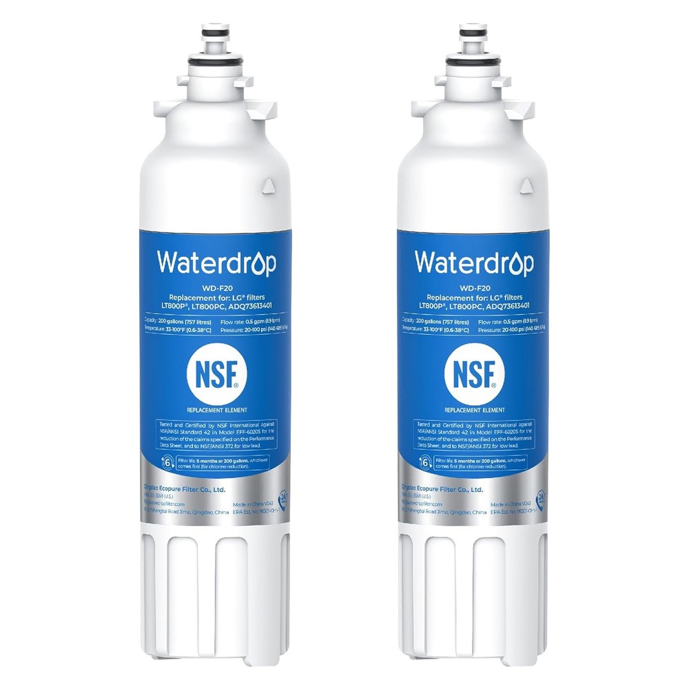 Waterdrop ADQ73613401 Refrigerator Water Filter Replacement for LG® LT800P®（2）