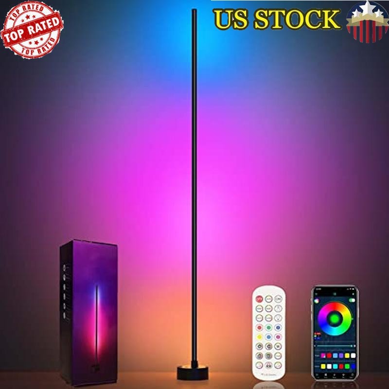 Smart LED Floor Lamp Remote Control Music Timer 68Scenes Adjust Speed Brightness