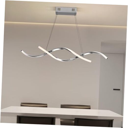 Modern LED Chandelier Dimmable Hanging Ceiling Light Pendant Light Silver